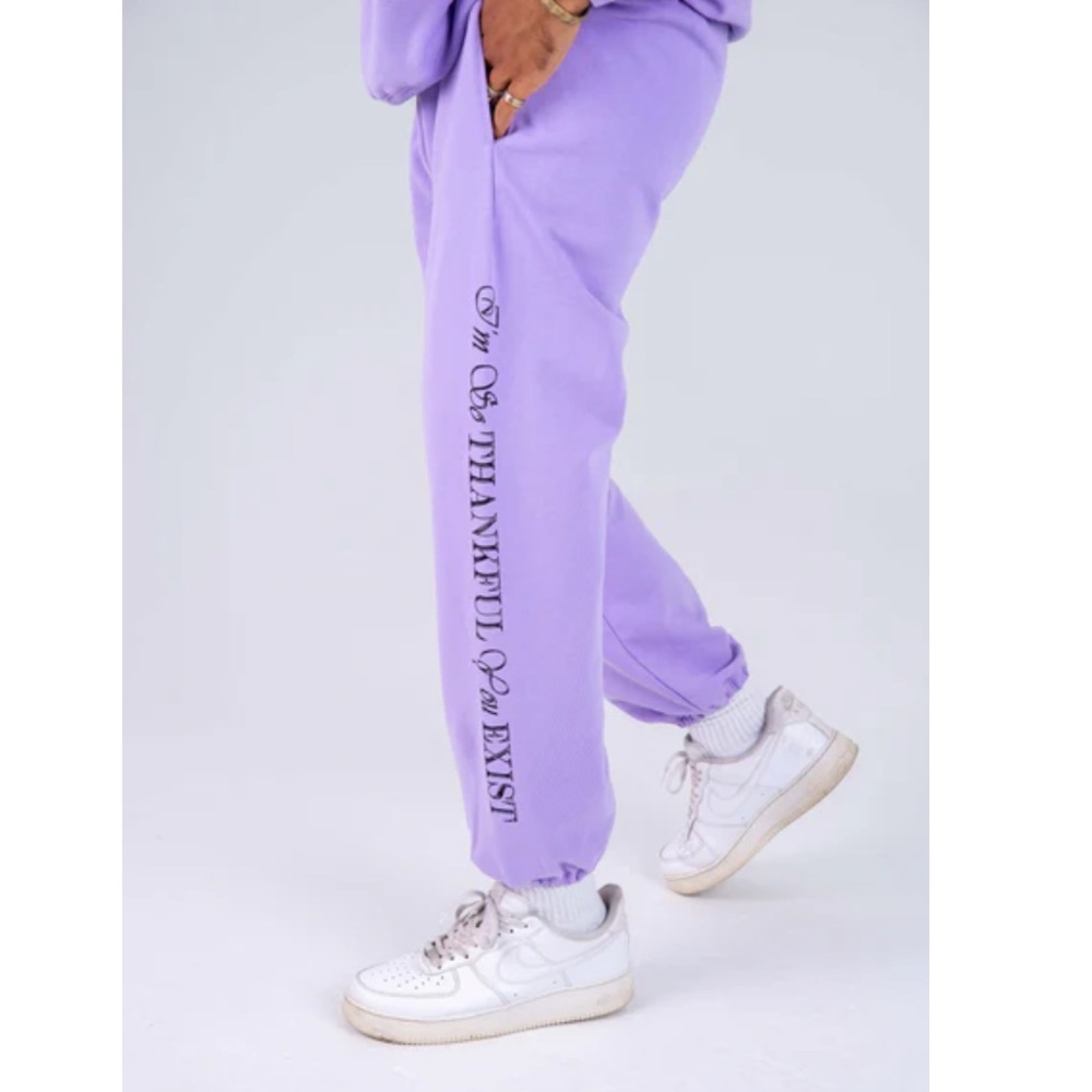Lavender Joggers with Motivational Script